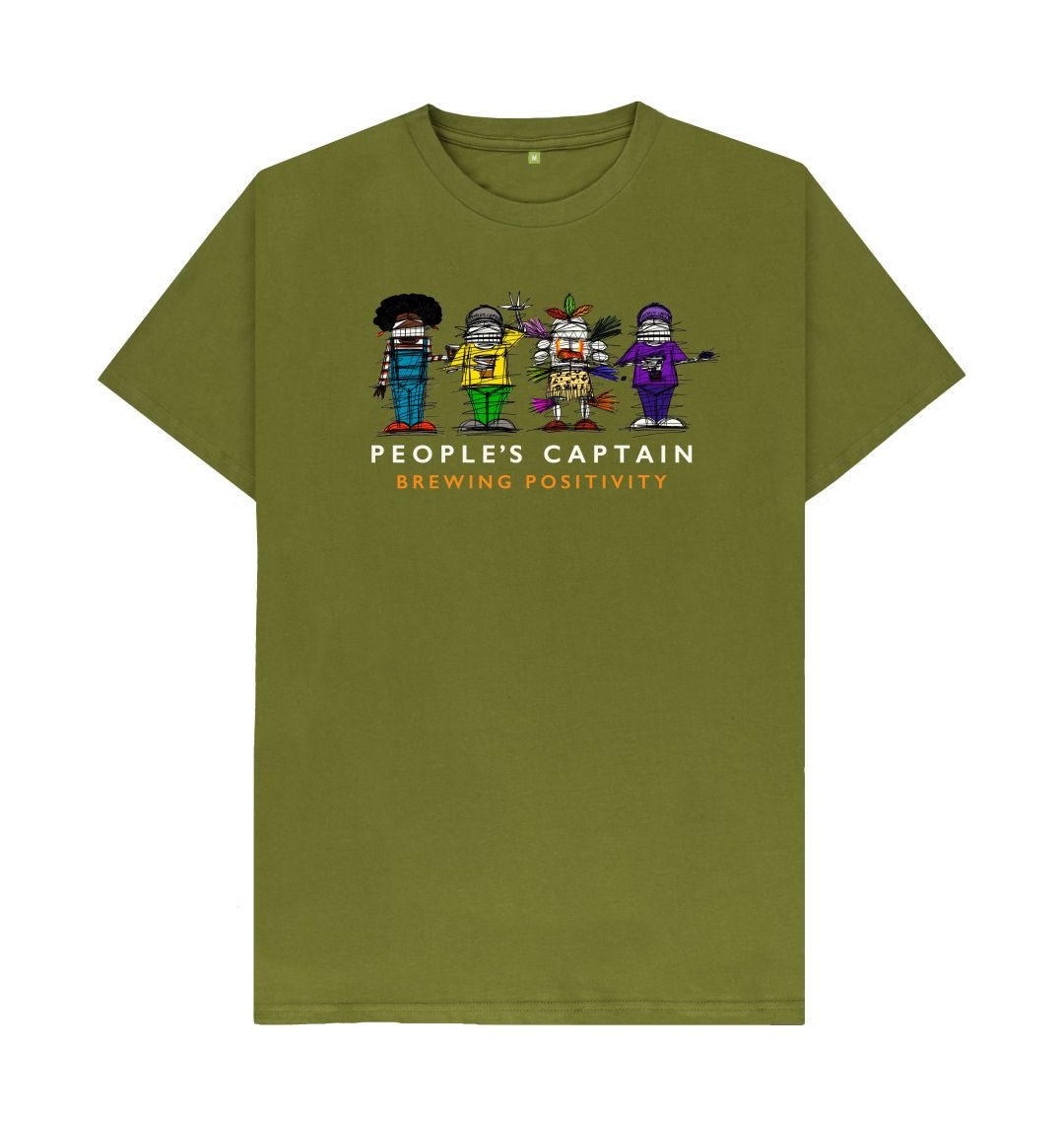 Moss Green Men's Large Logo Green T-shirt